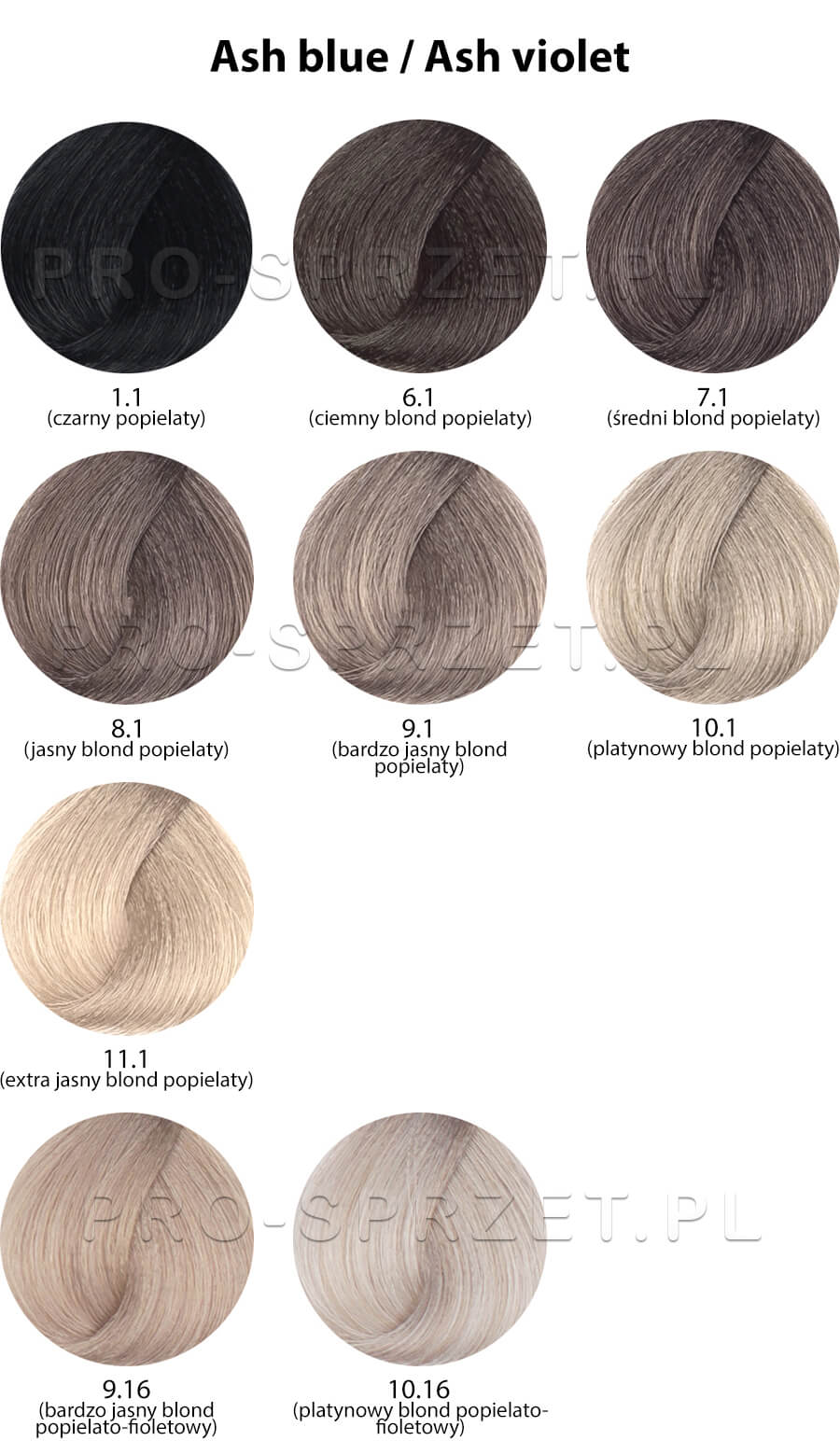 Dusy Professional Color Creations Farba do włosów z proteinami jedwabiu - kolekcja popielata fioletowa i niebieska