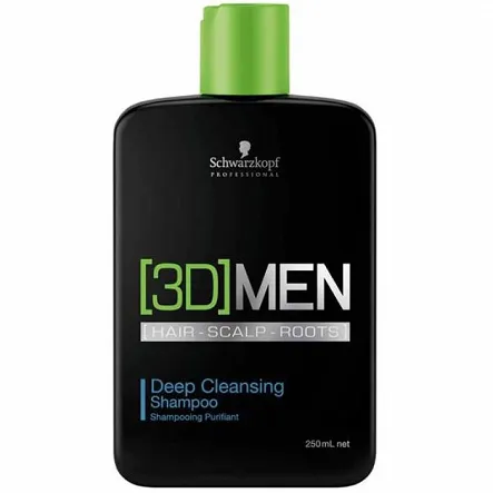 Szampon Schwarzkopf 3D Men Deep Cleansing oczyszczający do włosów przetłuszczających się 250ml Szampony do włosów przetłuszczających się Schwarzkopf 4045787264463