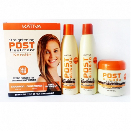 Zestaw Kativa POST 3 do pięlegnacji 3x250ml Keratynowe prostowanie Kativa 7750075024274