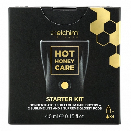 Starter kit Elchim Milano Hot Honey Care, zwężka + 4 kapsułki z olejkiem  Suszarki do włosów Elchim Milano 8009031902132