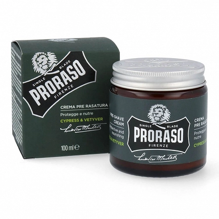 Krem Proraso Cypress & Vetyver Pre-Shave przed goleniem zabezpieczający skórę o orzeźwiającym zapachu 100ml Produkty do golenia Proraso 8004395007028