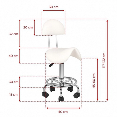 Taboret kosmetyczny Activ 6001 biały dostępny w 48h Taborety i hokery kosmetyczne Activ