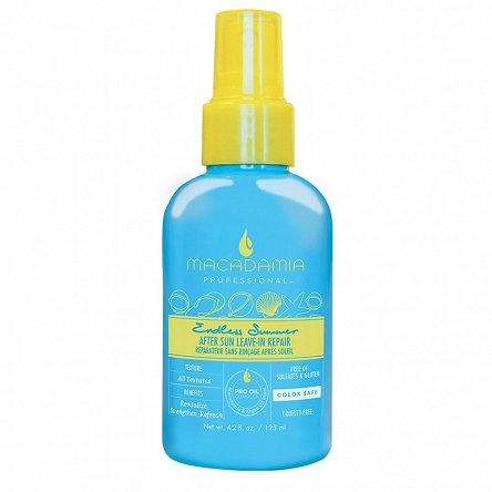 Odżywka Macadamia Endless Summer After Sun Leave-In Repair bez spłukiwania, nawilżenie i ochrona UV 125ml Odżywki do włosów suchych Macadamia professional 865613000157