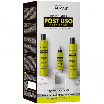 Zestaw Placenta Life Keratimask Post Alisado po keratynowym prostowaniu włosów szampon + odżywka 2x250ml + spray 50ml Bestsellery Placenta Life 7756719015295