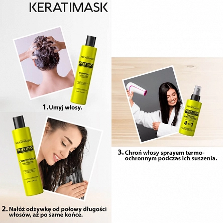 Zestaw Placenta Life Keratimask Post Alisado po keratynowym prostowaniu włosów szampon + odżywka 2x250ml + spray 50ml Bestsellery Placenta Life 7756719015295