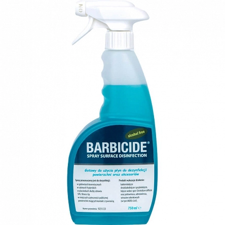 Spray do dezynfekcji Barbicide wszystkich powierzchni i narzędzi, bezzapachowy 750ml Barbicade Barbicide 5906735706338