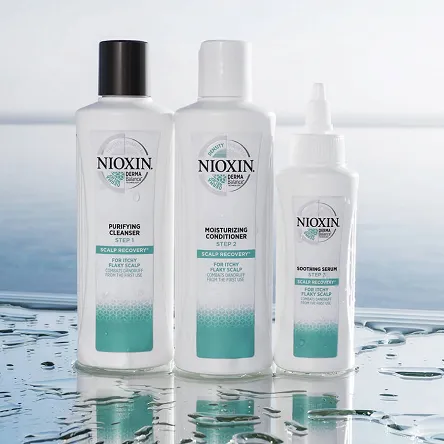 Zestaw przeciwłupieżowy Nioxin Scalp Recovery szampon 200ml, odżywka 200ml, serum 100ml Problemy z włosami Nioxin 4064666321783