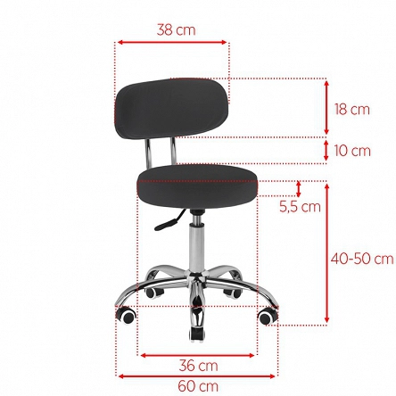 Taboret kosmetyczny Activ A-007 do pedicure czarny dostępny w 48h Taborety i hokery kosmetyczne Activ