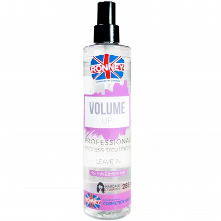 Spray RONNEY Professional VOLUME UP for thin & brittle hair zwiększający objętość do włosów słabych i cienkich 285ml Odżywki do włosów Ronney 5060589154964