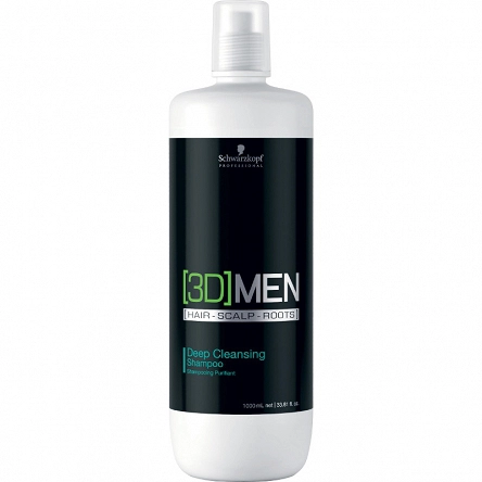 Szampon Schwarzkopf 3D Men Deep Cleansing oczyszczający do włosów przetłuszczających się 1000ml Szampony do włosów przetłuszczających się Schwarzkopf 4045787265262