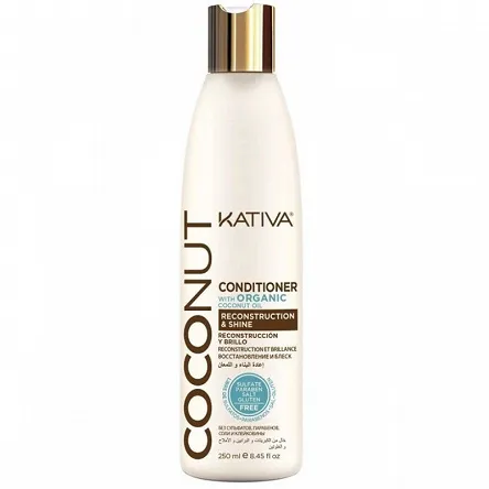 Odżywka kokosowa Kativa COCONUT OIL odbudowująca, nadaje połysk 250ml Odżywki nabłyszczające Kativa 7750075040748