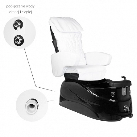 Fotel kosmetyczny Activ AS-122 Pedicure SPA, biało-czarny z funkcją masażu, dostępny w 48h Fotele kosmetyczne elektryczne Activ 5906717419959