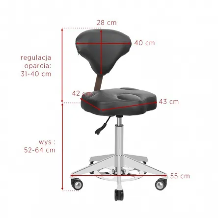 Taboret kosmetyczny Activ AZZURRO 156F biały dostępny w 48h Taborety i hokery kosmetyczne Activ 5906717410390