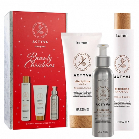 Zestaw świąteczny Kemon Actyva Disciplina Anti-frizz, szampon 250ml + maska 200ml + krem 125ml Szampony do włosów Kemon 8020936083788