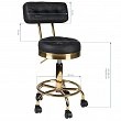 Taboret kosmetyczny Activ AM-830 Gold, czarny ze złotą podstawą, dostępny w 48h Meble dostępne w 48h Activ 5906717431852