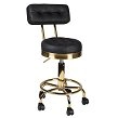 Taboret kosmetyczny Activ AM-830 Gold, czarny ze złotą podstawą, dostępny w 48h Meble dostępne w 48h Activ 5906717431852