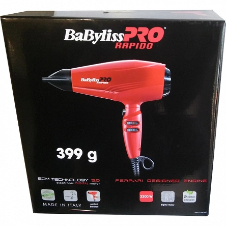 Suszarka BaByliss Pro BAB7000IRE Rapido czerwona 2200W Suszarki do włosów BaByliss Pro 3030050132212