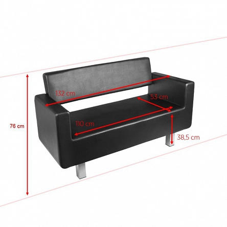 Sofa Gabbiano TURYN do poczeklani czarna dostępna w 48h Sofy, poczekalnie Gabbiano