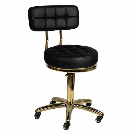 Taboret Activ Gold AM-961 kosmetyczny czarny do salonu Taborety i hokery kosmetyczne Activ 5906717432019