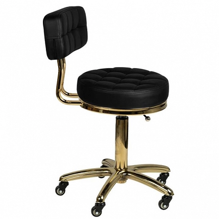 Taboret Activ Gold AM-961 kosmetyczny czarny do salonu Taborety i hokery kosmetyczne Activ 5906717432019