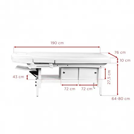 Leżanka Activ AZZURRO 376A kosmetyczna biała dostępna w 48h Łóżka do masażu Activ 5906717410444