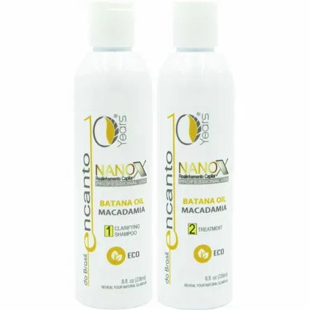 Zestaw Encanto Do Brasil Nanox do keratynowego prostowania włosów 2x236ml Trwała i prostowanie Encanto 7897783679003