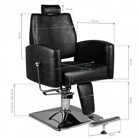 Fotel barberski Hair System SM184 czarny dostępny w 48h Fotele barberskie Hair System 5906717428920