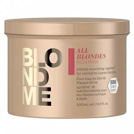 Maska Schwarzkopf BLONDME All Blondes Rich Mask odżywcza do włosów blond 500ml Maski do włosów Schwarzkopf 4045787636017