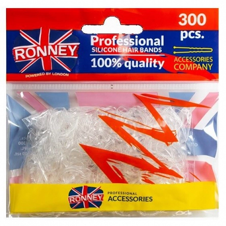 Gumki RONNEY Hair Bands silikonowe, do włosów 300szt. gumki do koka Ronney 5060456770174