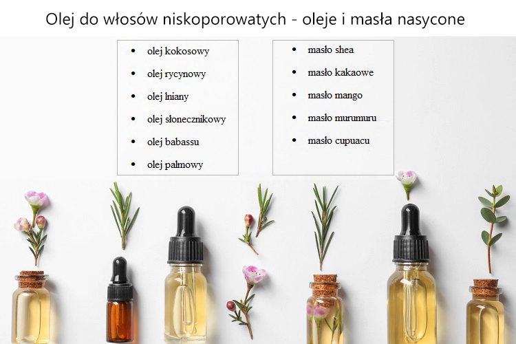 olej do włosów niskoporowatych